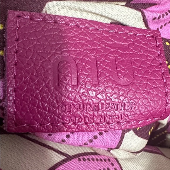 Excellent NIU‎ ITALIAN MADE TOTE BAG SOFT LEATHER SHOULDER STRAP COLOR FUCHIA